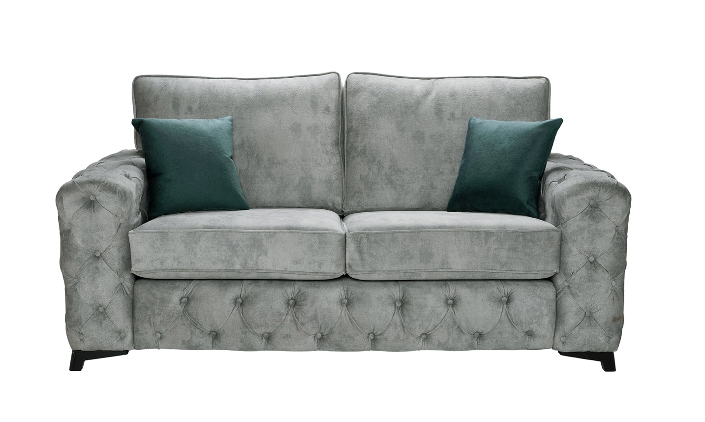 Gatsby 3 Seater Sofa In Daytona Silver Grey Fabric With Daytona Ocean Scatter